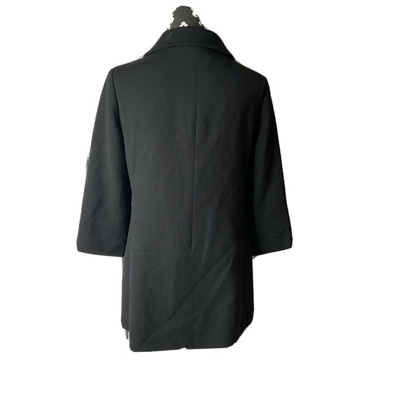 Banana Republic coat medium black Womens Long Peacoat jacket collared preppy - Picture 4 of 7